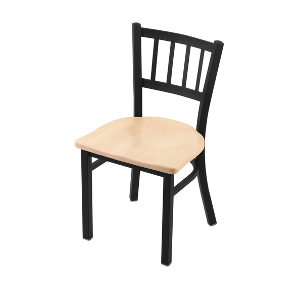 Holland Bar Stool Co 610 Contessa 18" Chair with Black Wrinkle Finish and Natural Maple Seat 61018BWNatMpl